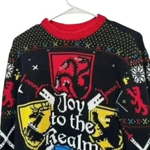 Game Of Thrones Joy To The Realm Christmas Holiday Sweater Adult Sz Medium - Picture 1 of 12